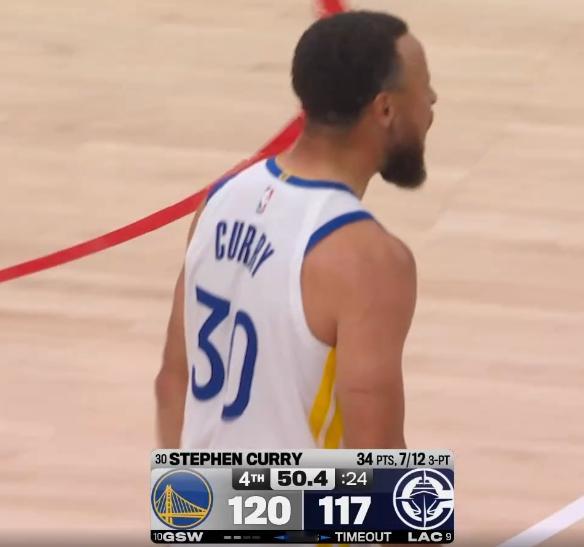 我的手都在发抖库里三分命中 黑子们呢 看球的黑子们呢 出来？勇士vs快船 nba