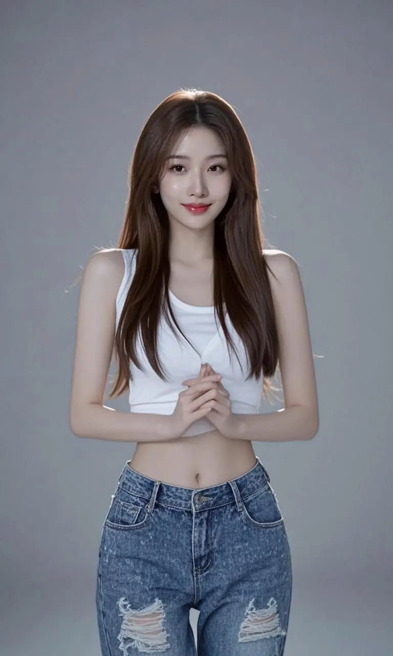 AI简约时尚风 甜美女孩穿搭