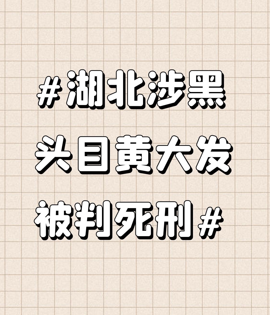 湖北涉黑头目黄大发被判死刑 2026年4月20日，湖北涉黑头目黄大发迎来了应有的