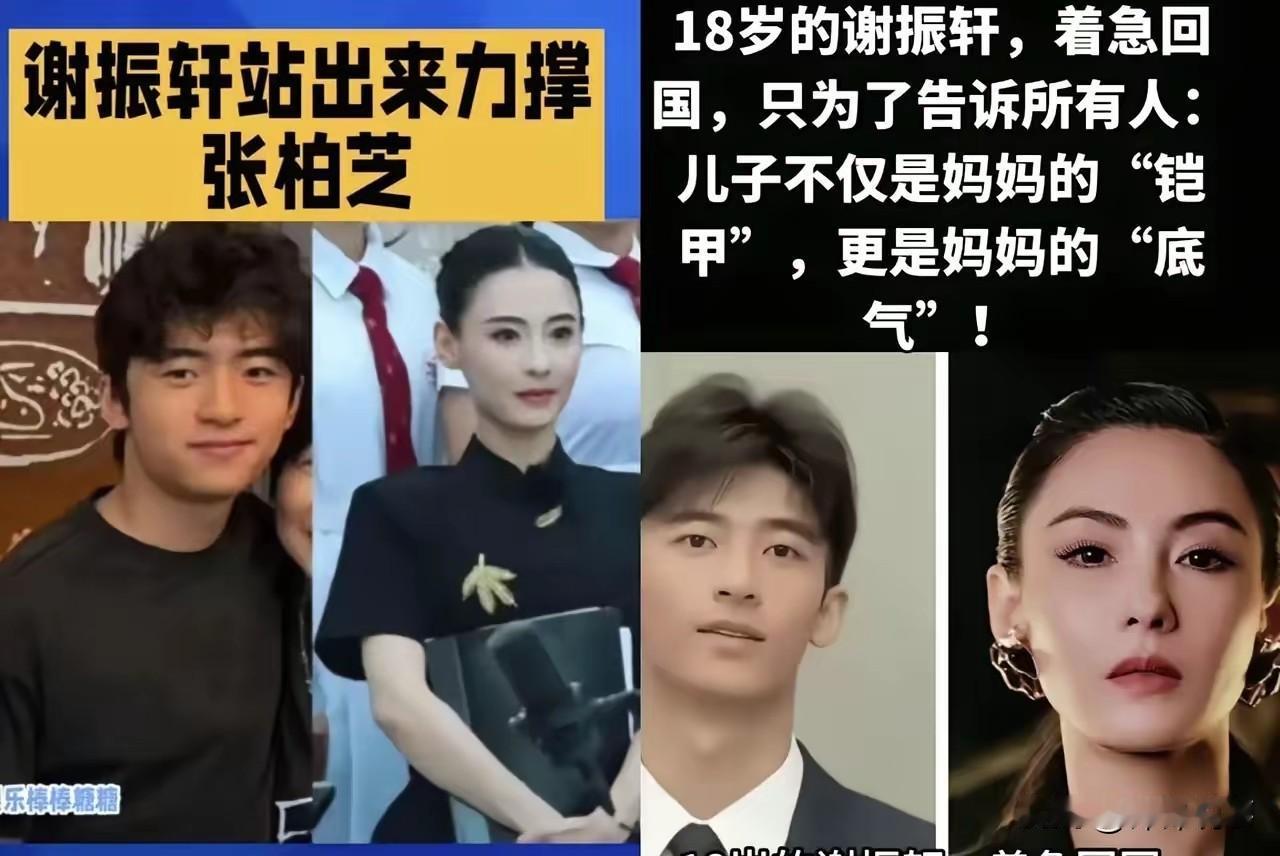 张柏芝庭审崩溃大哭后，陪在她身边挡镜头、拎包的，是她刚成年的儿子谢振轩。这孩子才