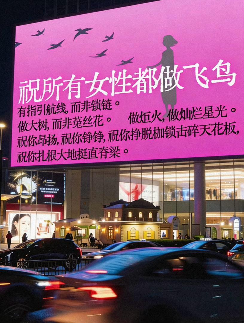“祝你成为漂亮健康且很会赚钱的女性” 