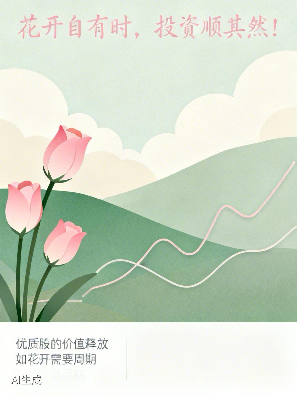 花开自有时，投资顺其然！

春天的花想开了，不用劝自然会开；股市里的好股，价值到
