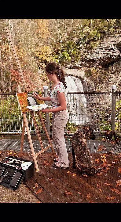 🎨颜料混着瀑布声散开，狗尾巴扫过落叶🍂。自然是最苛刻的甲方，却给了最包容的留