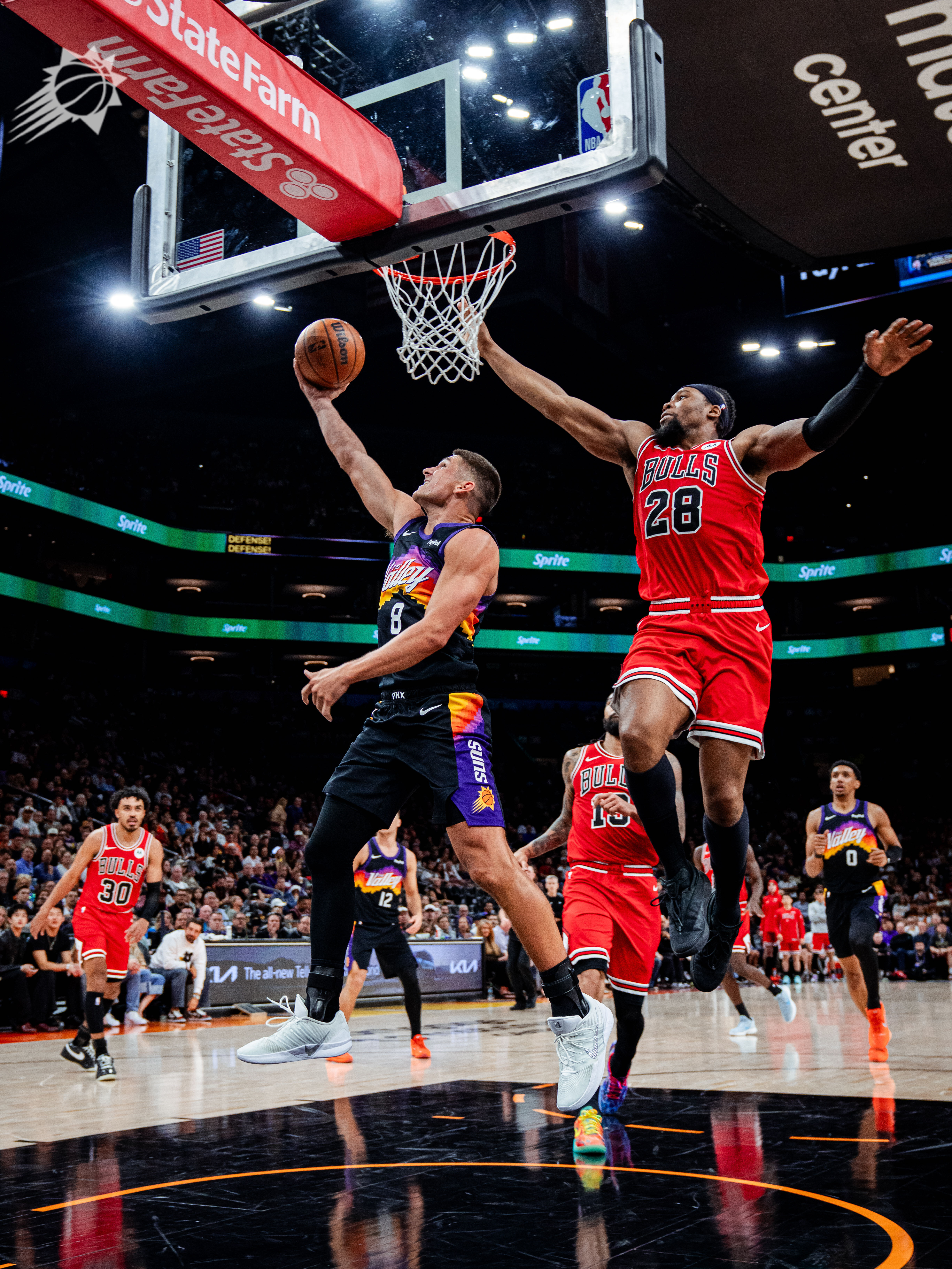 阿伦三节结束已经拿到18分+6助攻‼️菲尼克斯太阳 ｜旭日东升｜公牛vs太阳