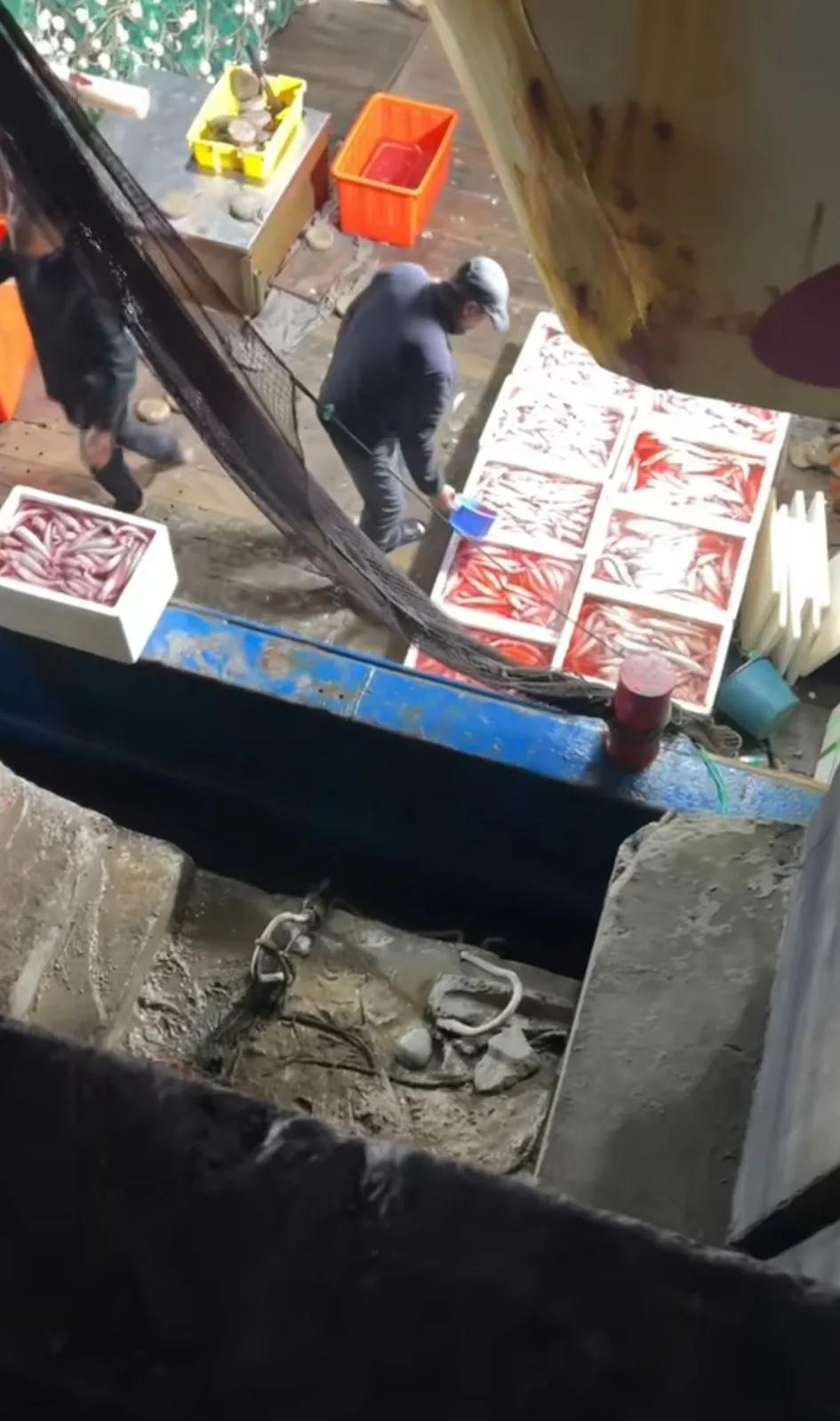 这往海鲜里倒的红红的是什么？现在知道为什么通红了吧，以前听别人说过，终于看到了