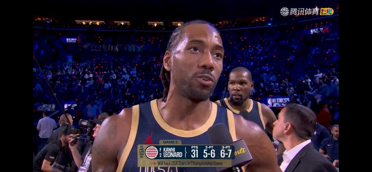 总裁亲点———小卡单节31分（真打）等于常规赛多少？
开局就连得8分，球队落后后