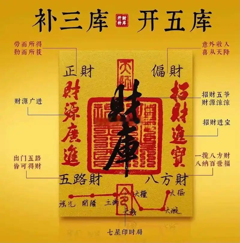 补财库法会，是请天曹掌财禄司、冥府受生院十二库官、水府财库曹官做主，依所缺失的方