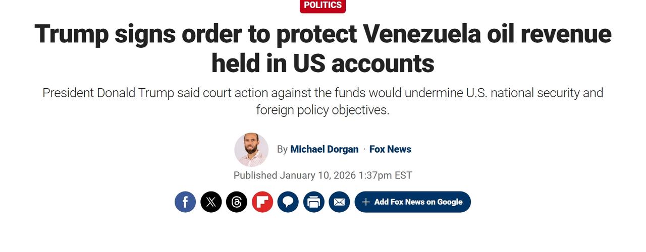 特朗普下令禁止美国法院查阅国库账户中的委内瑞拉的石油收入

当地时间周五，特朗普