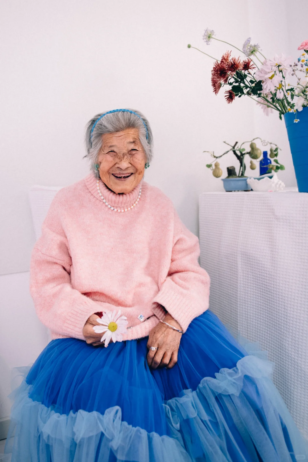 外婆穿了我設計的衣服💙