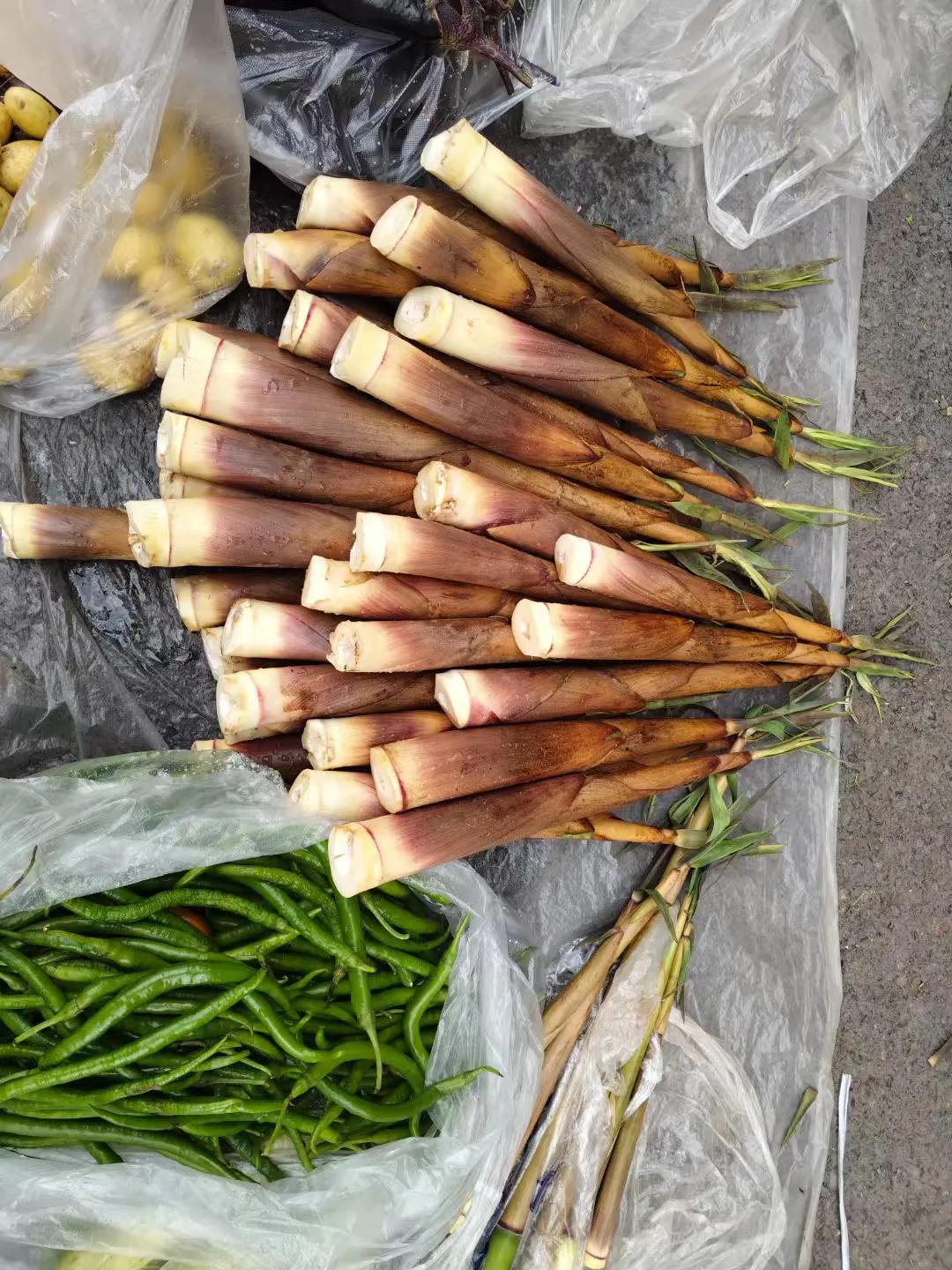 早市里的蔬菜，包含人生百味