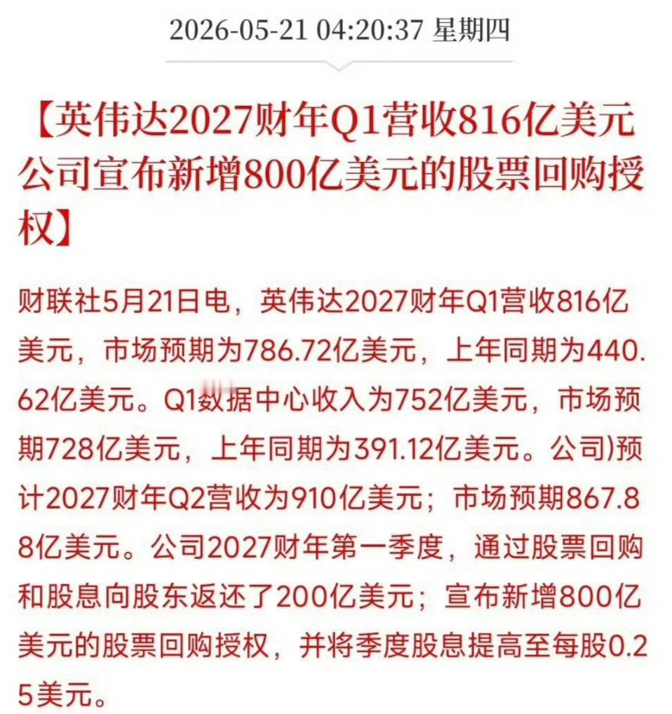 英伟达财报 现在AI行业气氛是，算力为王。未来想象力打开了其它公司对英伟达GPU
