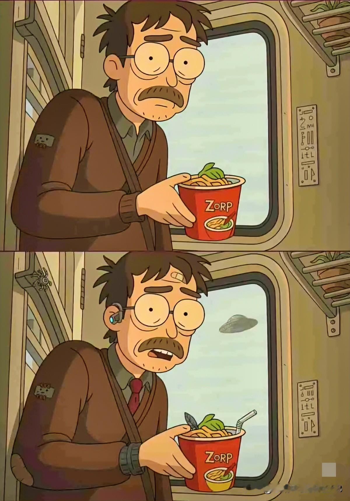 窗外风景美，碗中滋味长
找不同 至少15处[灵光一闪]