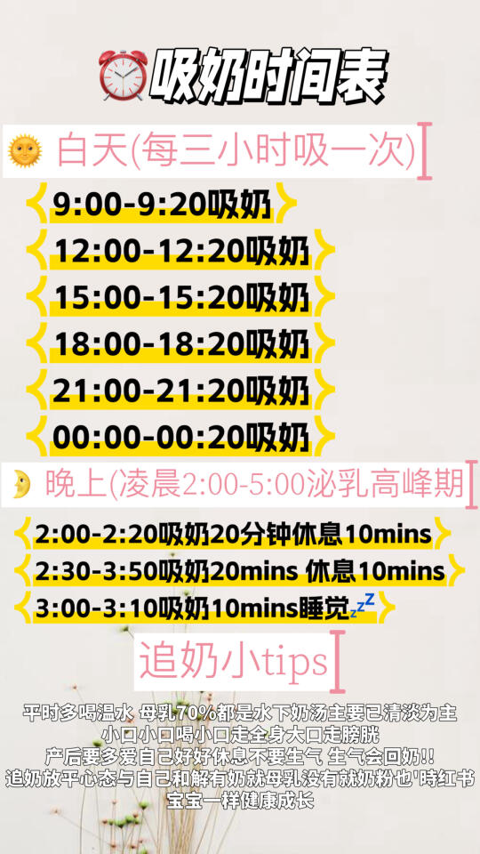 奶不够的？ 按照这个时间表追回奶分分钟的事