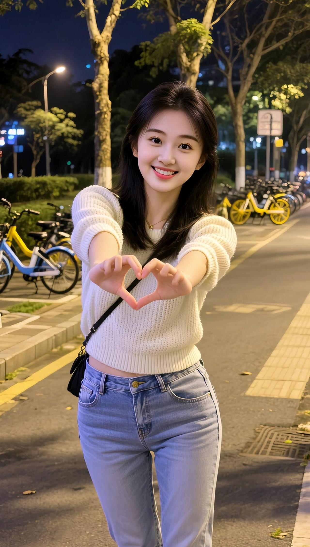 AI夜景生活照 抖音ai创作 夜市里的烟火气