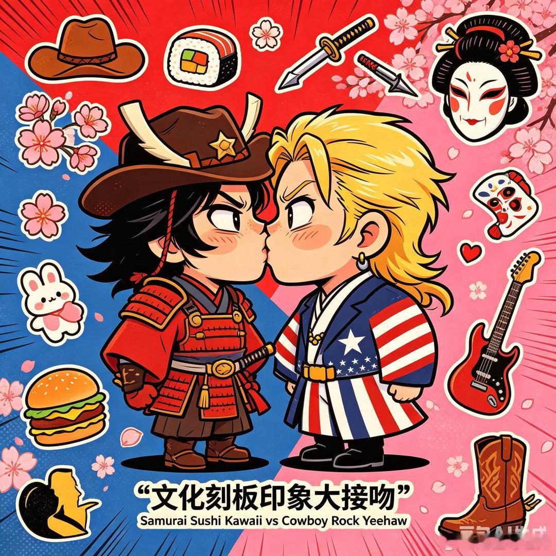 美国跟日本真的很配，彼此对彼此文化都是刻板印象收集全之后就深深吻上去。美国：sa