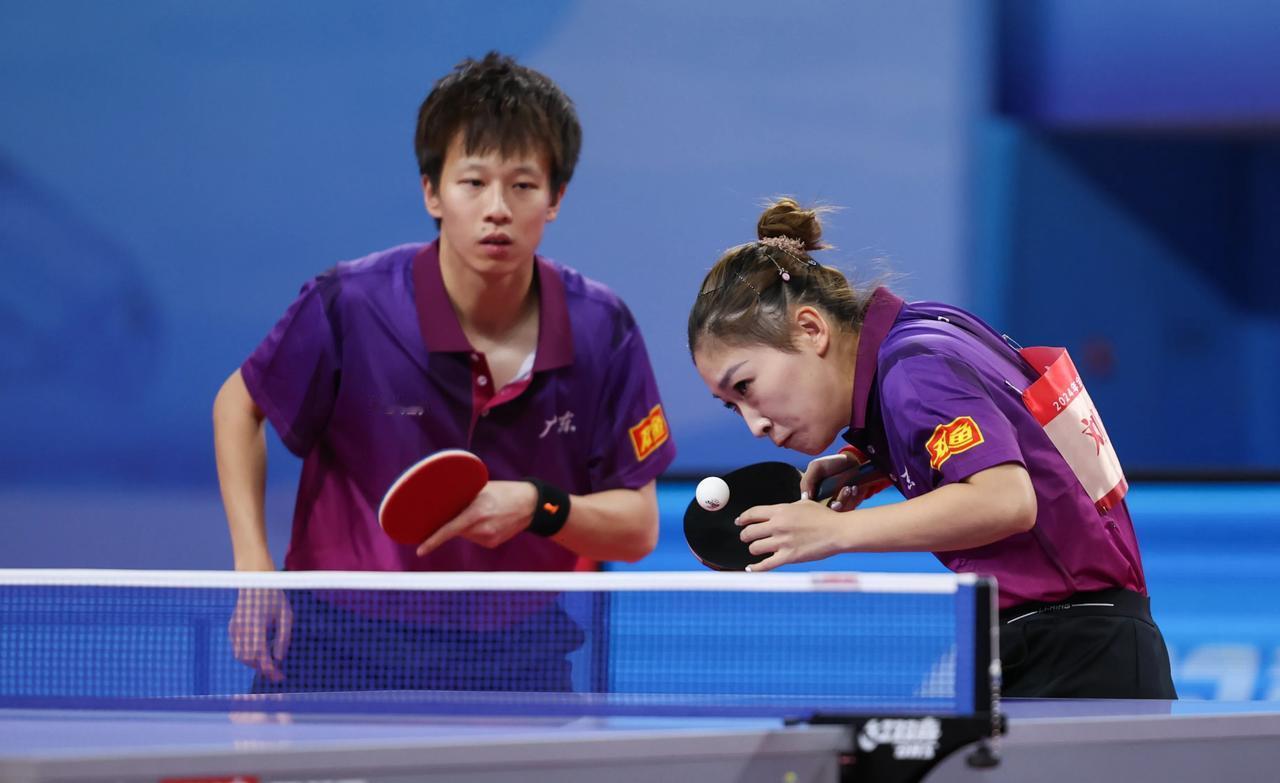 北京时间11月11日晚上，刚刚结束了一场全运会乒乓球混双1/4决赛，广东队的林高