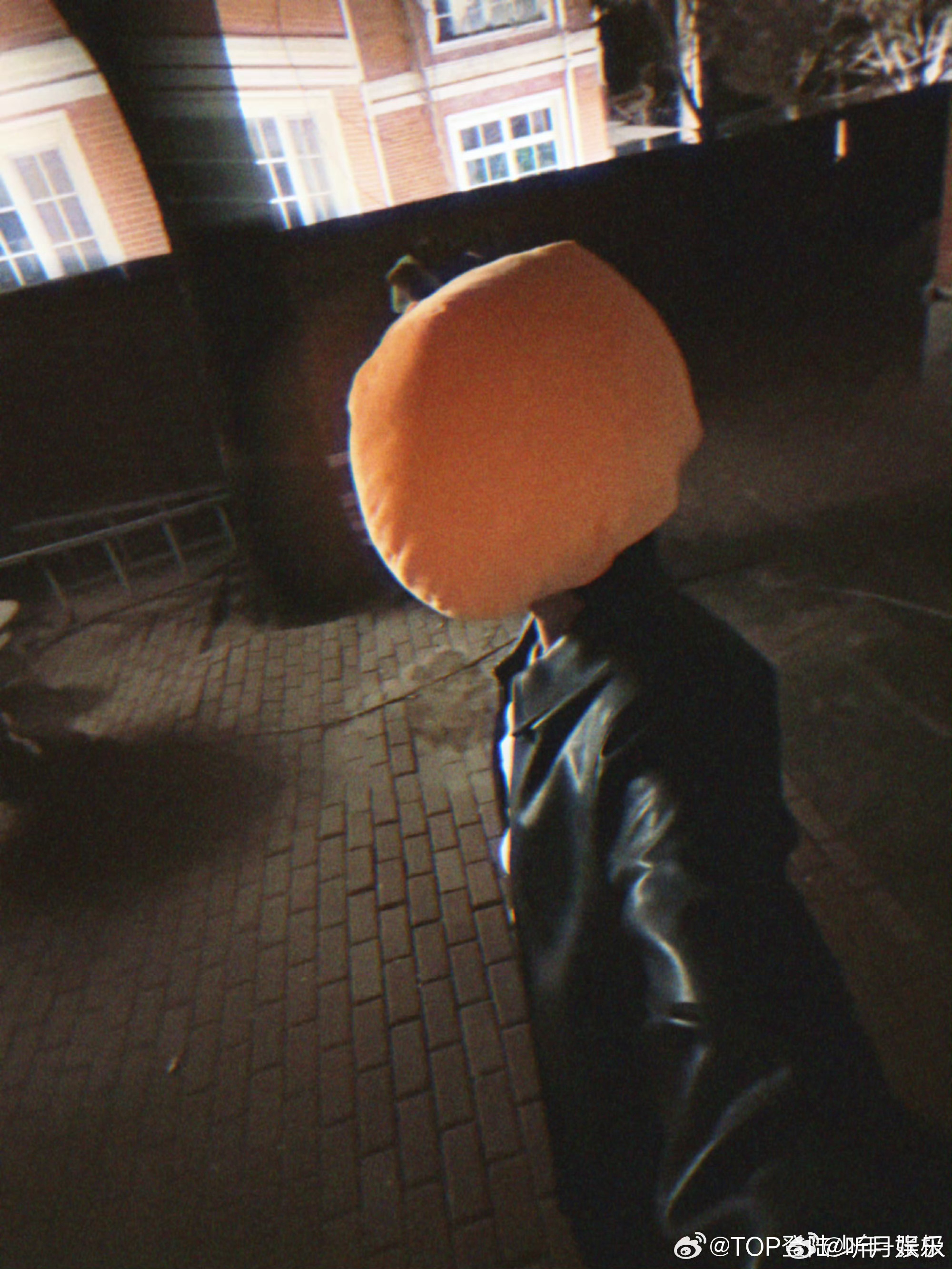 张极橘子头套 WOW是新鲜的张极！好想戳一下这个可爱的小橘子的脸蛋