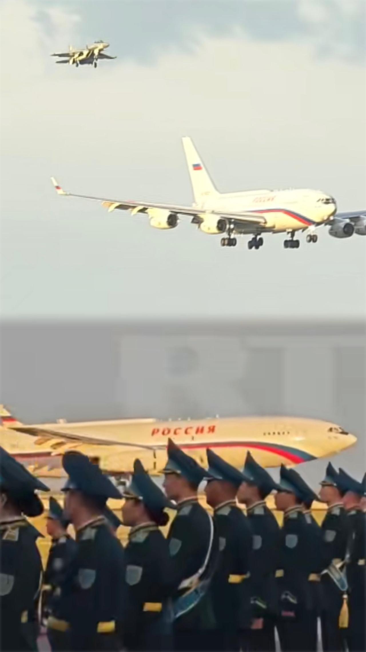 大国元首的到访，是跨越国境的友谊握手。战机护航、礼兵列队，每一个细节都彰显着庄重