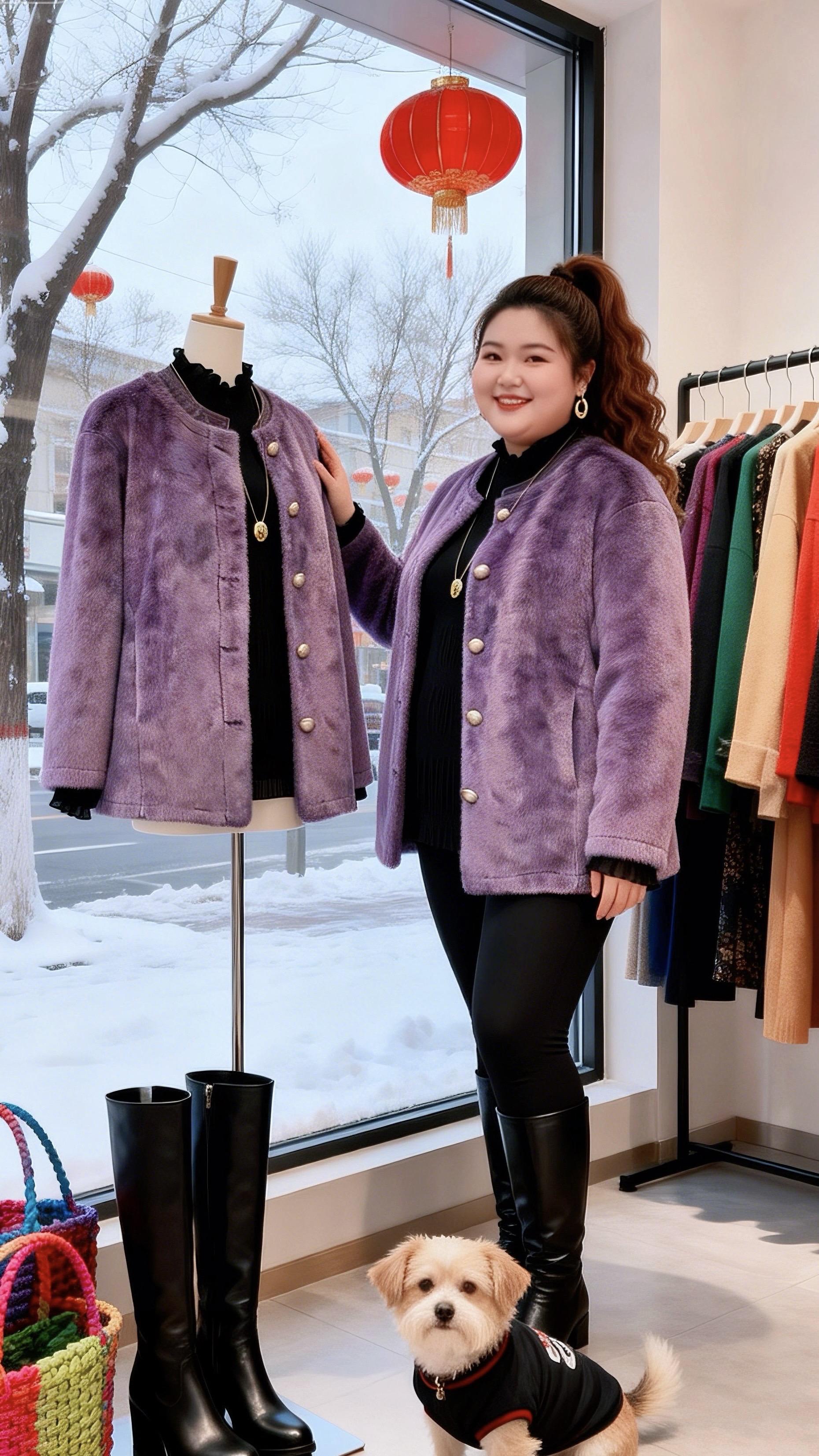 大码女装 棉服 加厚保暖年底微胖女生体面穿搭胖妹妹的冬季有效穿搭