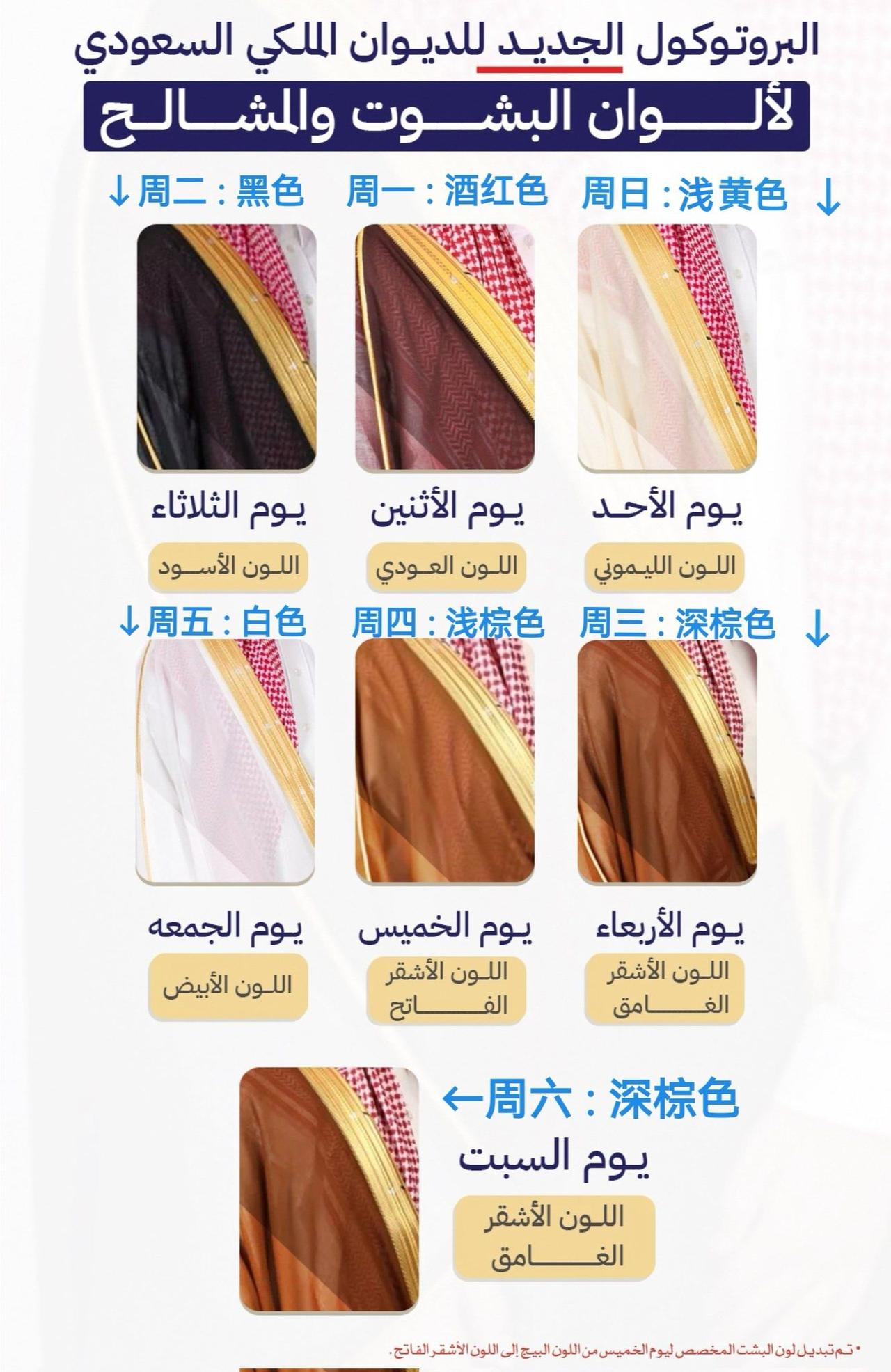 沙特皇家法院更新了bisht和mishlah的颜色