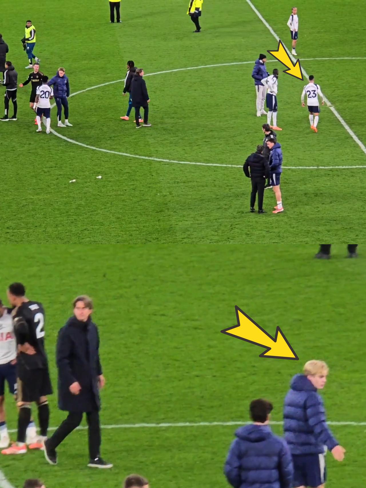 【热刺赛后不和】热刺1-2富勒姆的赛后，波罗似乎因为卢卡斯-贝里瓦尔在终场时向热