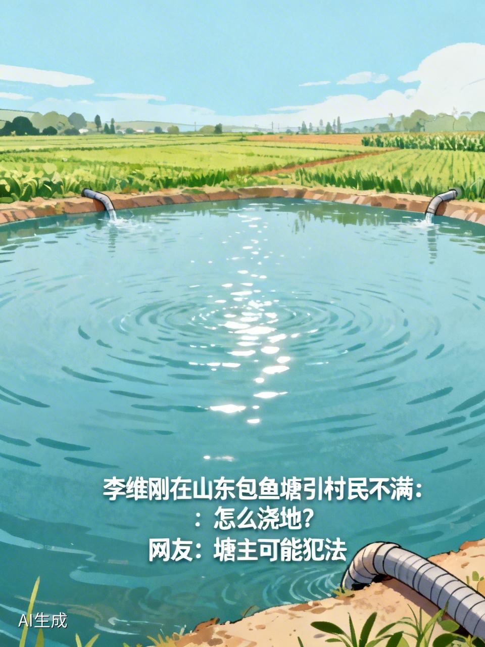 李维刚在山东包鱼塘引村民不满：怎么浇地？网友：塘主可能犯法
随着网友们的关注，这