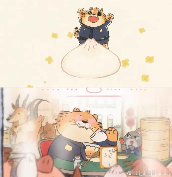 外国豹子第一次吃小笼包豹警官的美食逆袭：不吃甜甜圈改啃小笼包！从莽撞一口吞到解锁