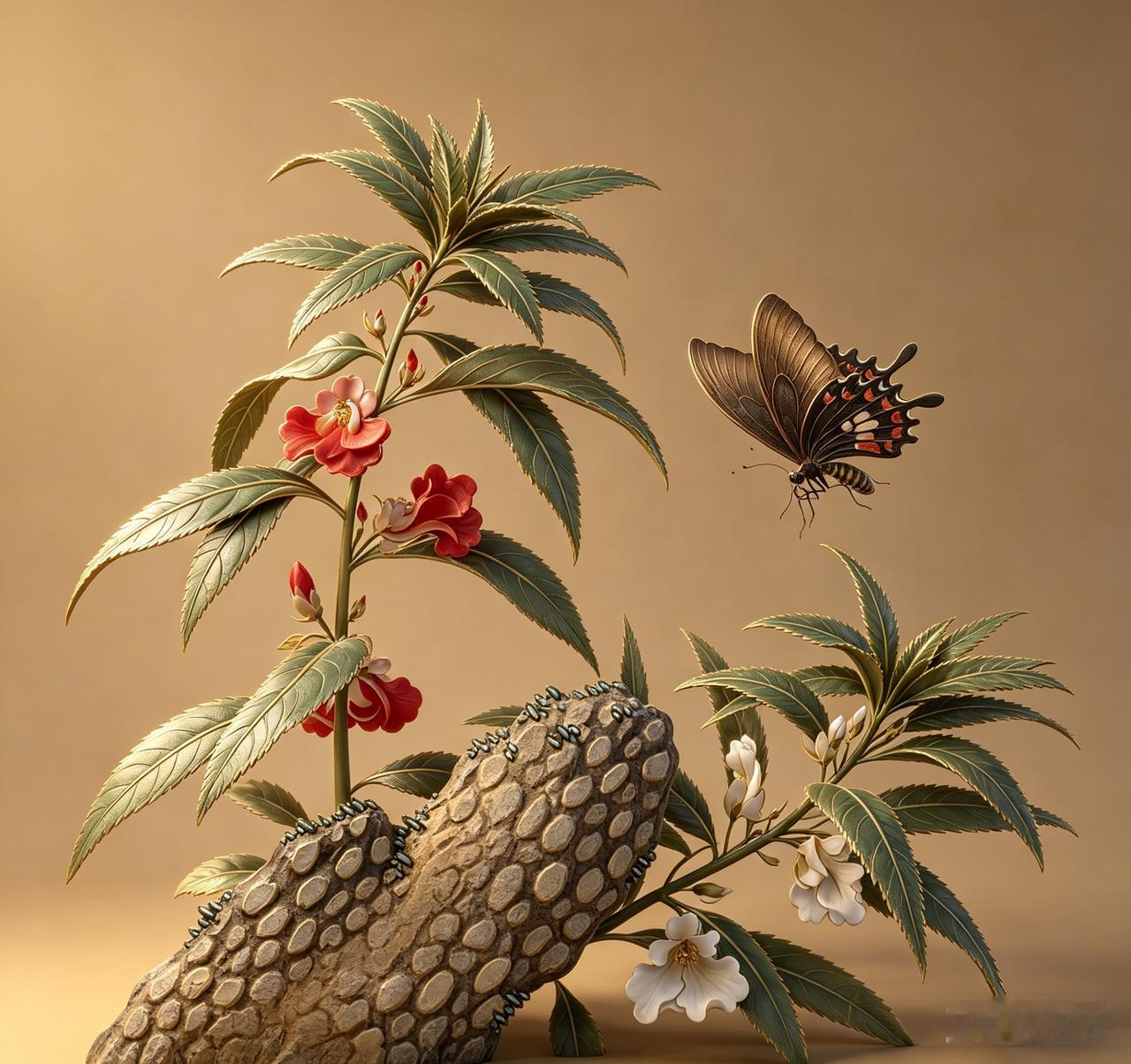 明 徐士安《花蝶图》