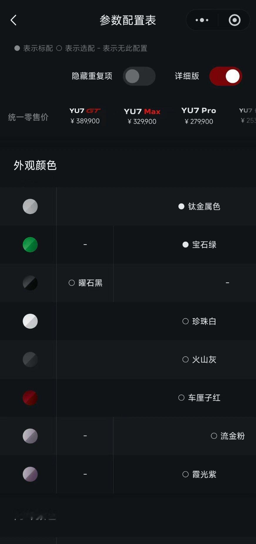 小米YU7GT价格小米太会了，曜石黑给了性能最强的GT专属，车厘子红给了全系，而