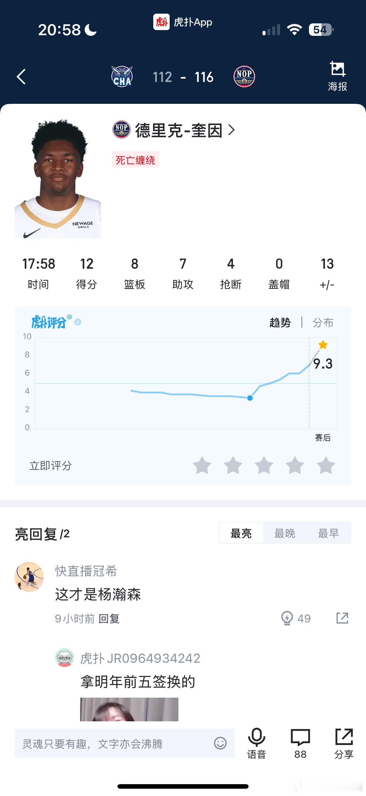 奎因这孩子有可能刷新我对黑人中锋的认知，要关注一下了 ​​​