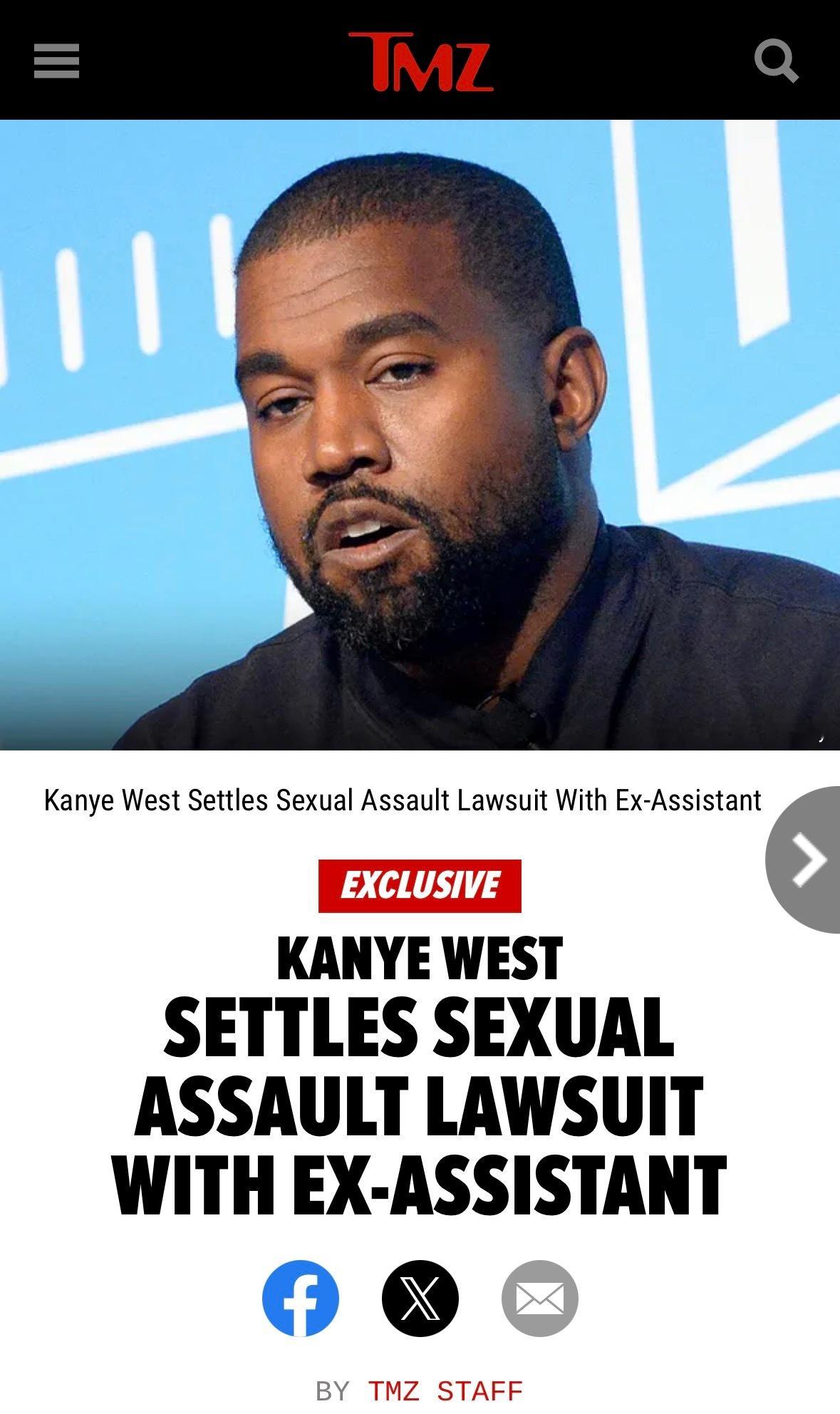 据 TMZ 独家报道，Kanye West 与前私人助理 Lauren Pisc