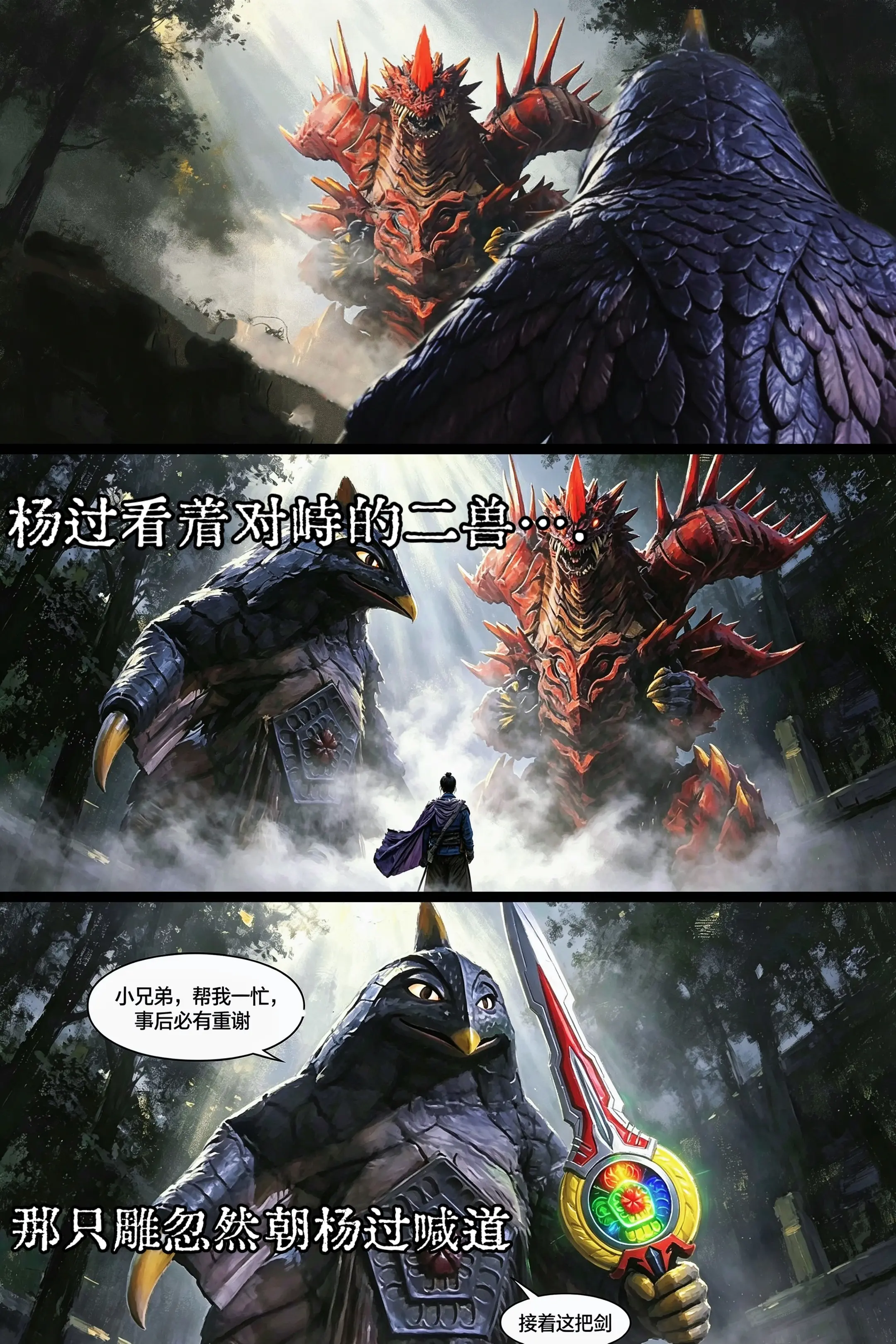 杨过：雕兄，我来助你！