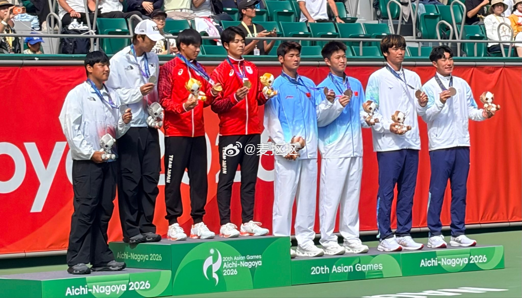 亚运会网球🎾男双中国组合🇨🇳张天汇/姜福民，在1/4决赛以6-7(4)/7