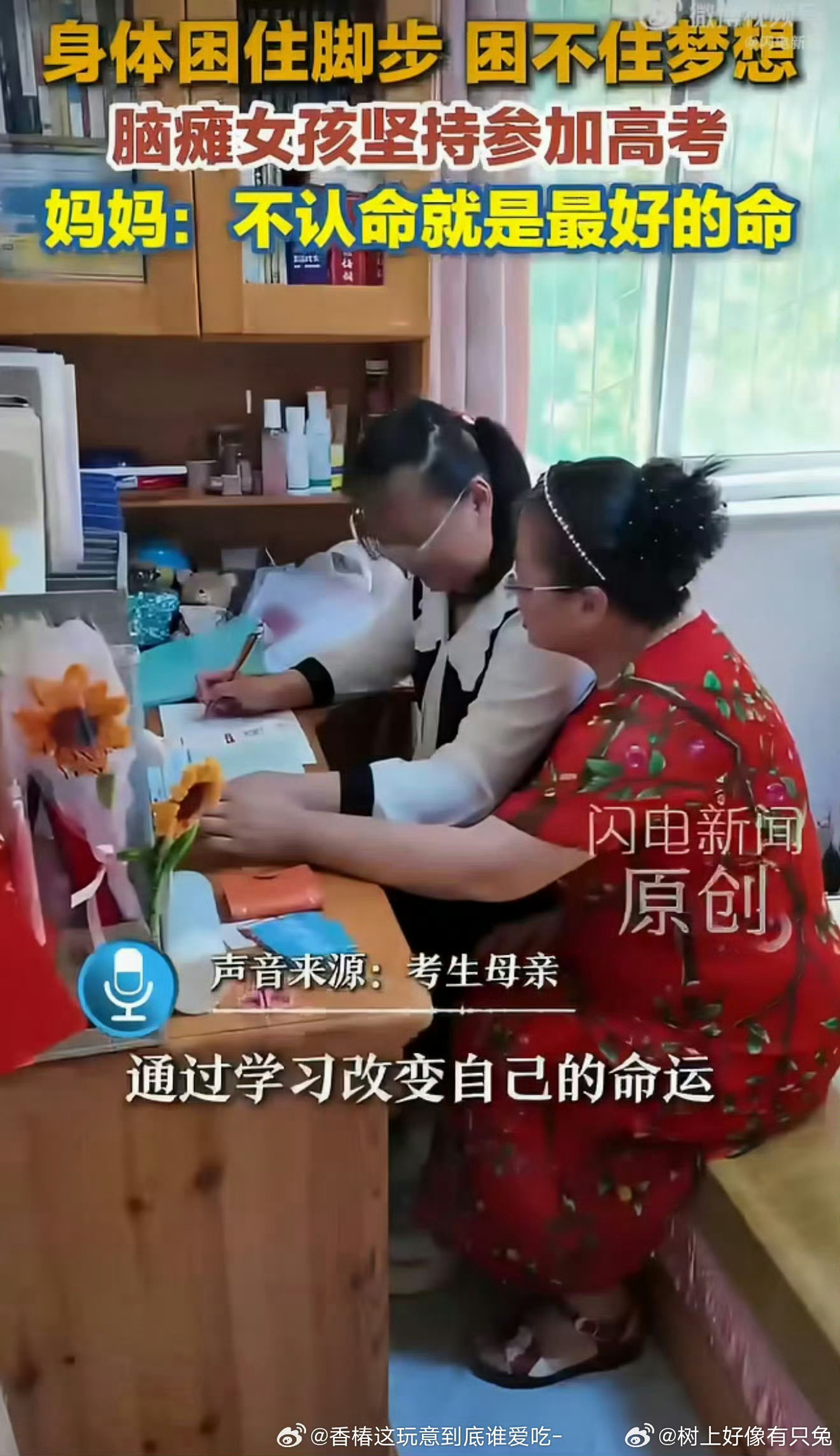 脑瘫女孩妈妈说不认命就是最好的命旁人都劝放弃，母亲却从未低头，日复一日陪女孩训练