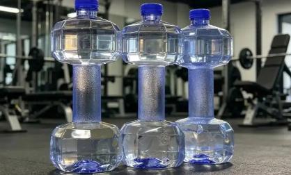 大学生想健身，买不起哑铃怎么办？有商家支招：买瓶8块钱的矿泉水，喝完往里灌沙子！