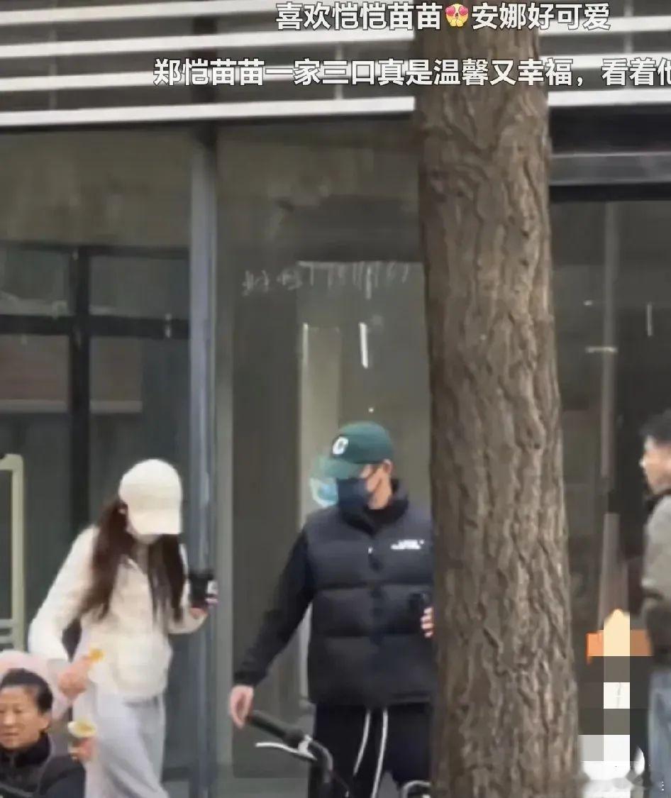 郑恺苗苗好甜蜜。12月9日，郑恺带着苗苗还有女儿出行被偶遇，一家三口大大方方的在