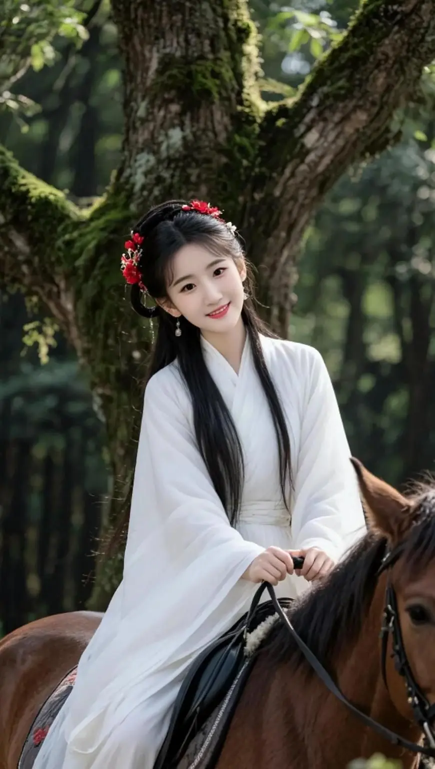 AI林间骑马照 随变ai随便玩