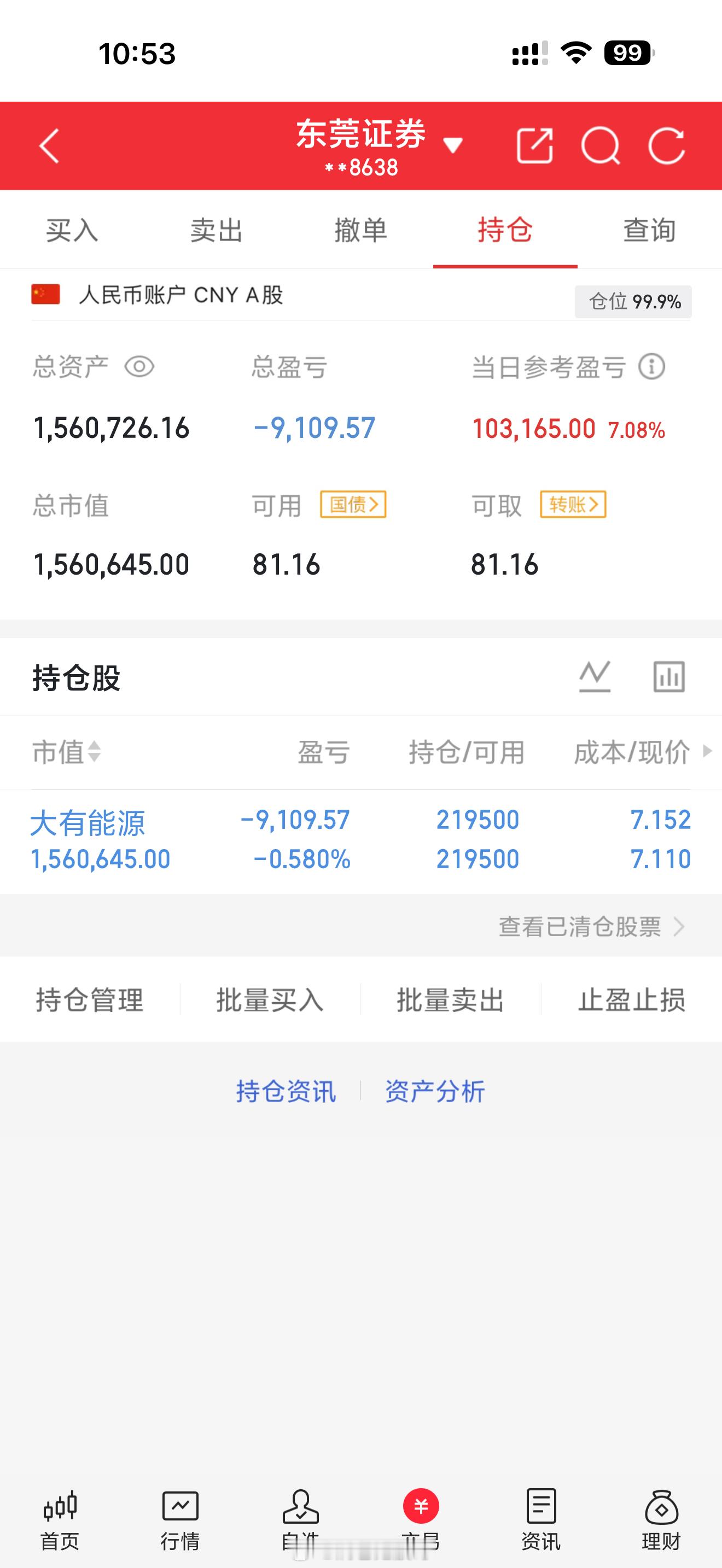 来了，来了，他真的来了。我们的大有能源，上周吓死我了，还好今天给了一个好的涨势，