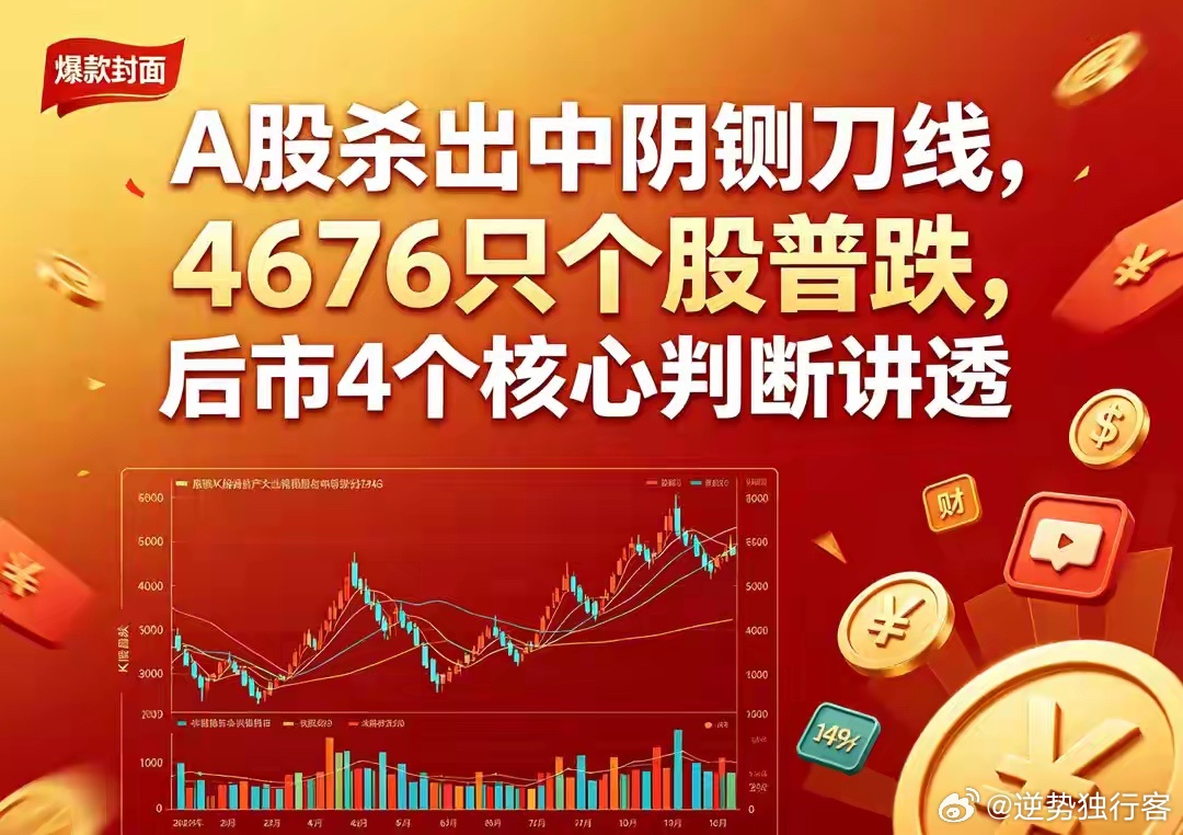 收评：A股杀出中阴铡刀线，4676只个股普跌，后市4个核心判断讲透今天收盘之后，