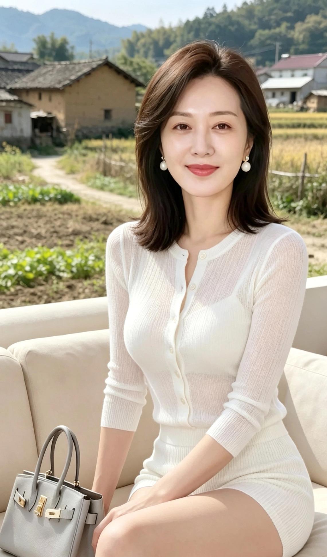 笑靥如花，静坐乡间。