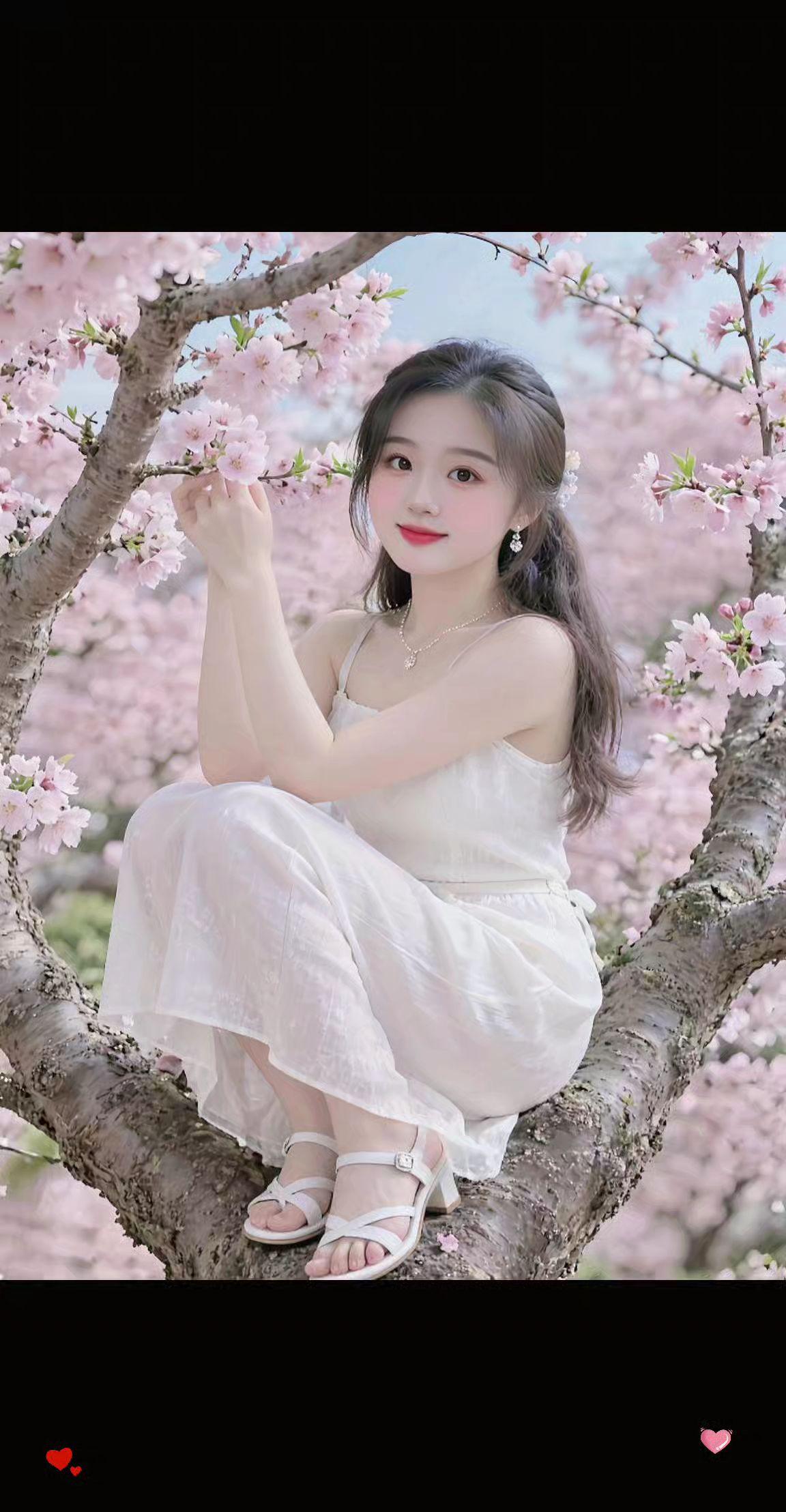 春天的花儿 小美女来了花漂亮不