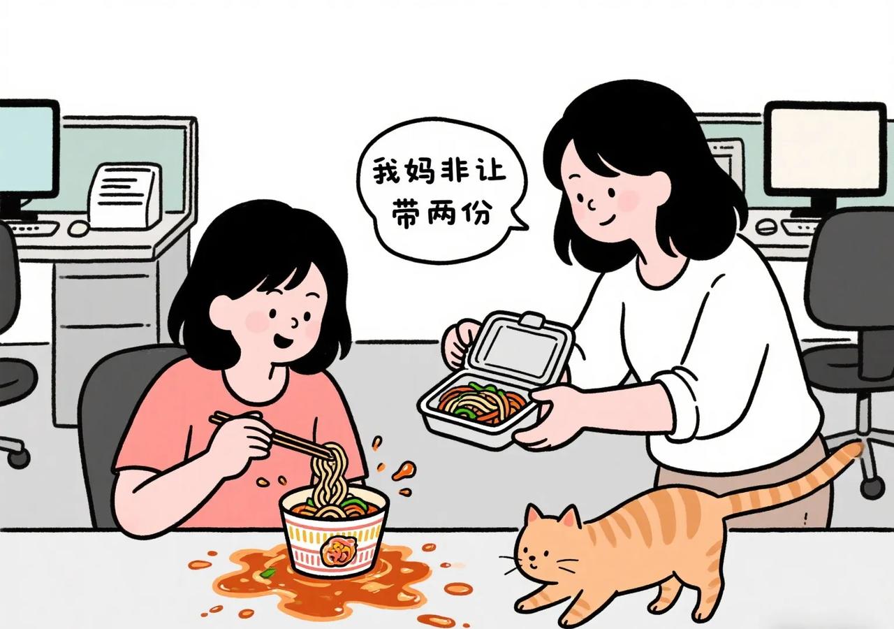 🔍



加班泡面被猫打翻


同事递来饭盒


“我妈非让带两份”


酸辣