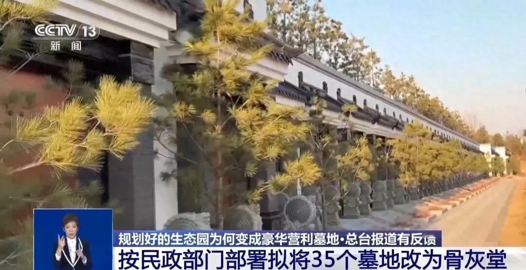 近日，网传某地生态园遭违规改造，大片绿地被私自改建成规格奢华的私人豪华墓地，违规