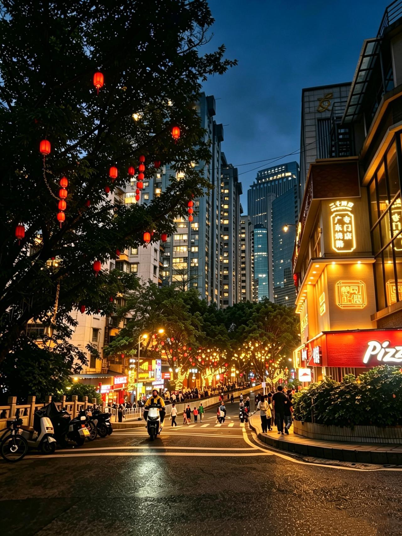 广产片，广州淘金路之夜，其实也是个不错的打卡地虽然不算太出名，这条街美食也不少，