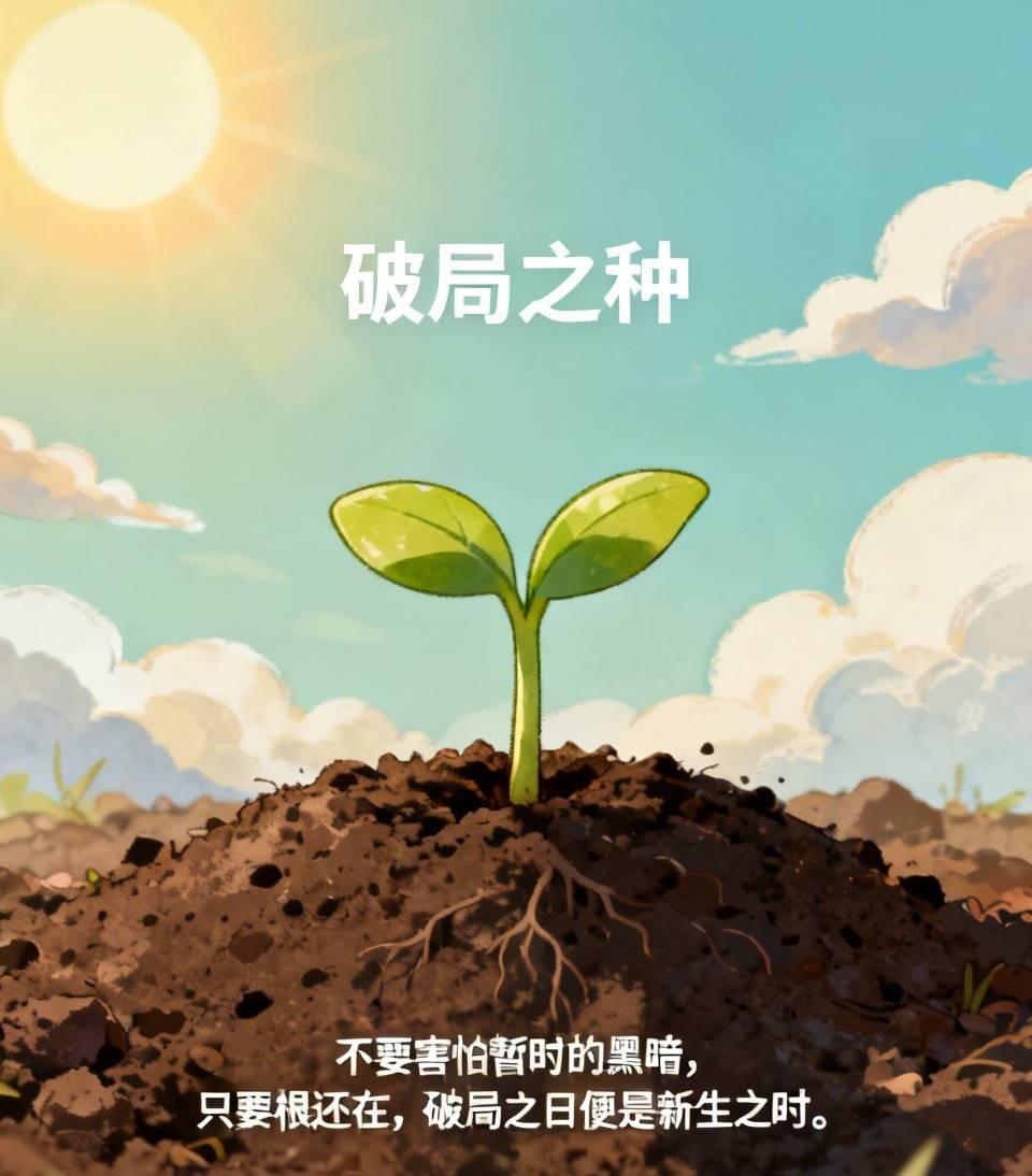 破局之种
一颗被深埋的种子，在黑暗中不知日月。它没有因为看不见光就停止生长，而是
