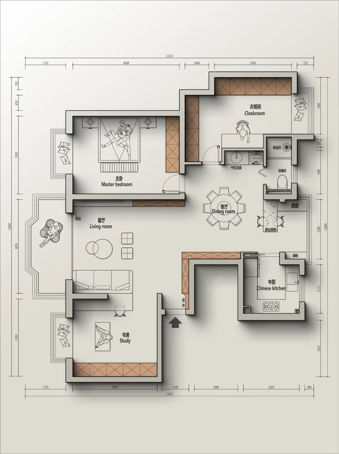 🍁户型改造丨上海97m²两人居三室户型优化