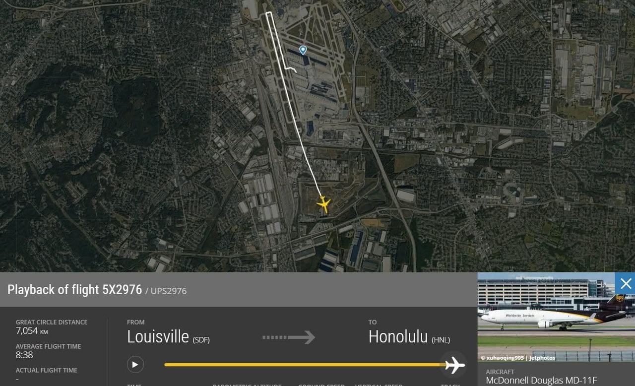 快讯！快讯！。
 
美国方面突然宣布了这起UPS货机在路易斯维尔起飞时坠毁的消息