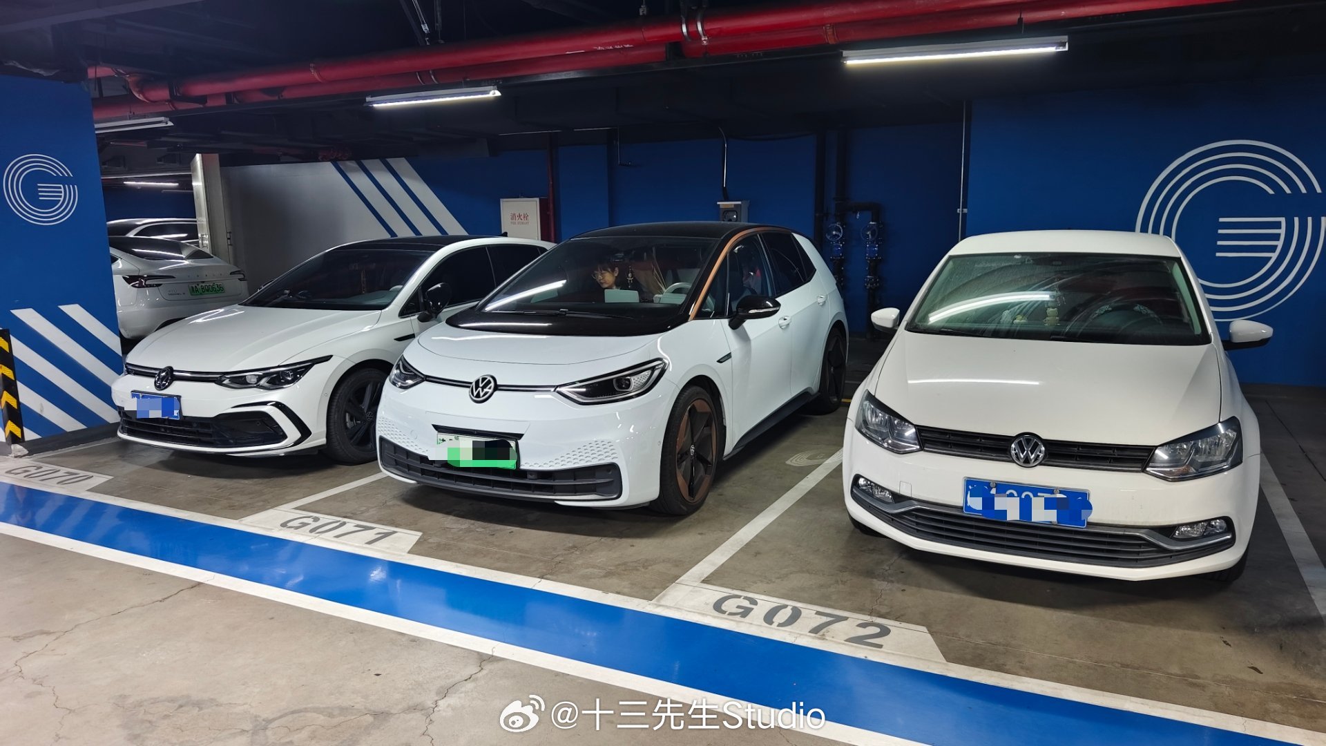 Polo，Golf，ID.3放在一起，ID.3这么看不像一台轿车，更像一个小型单