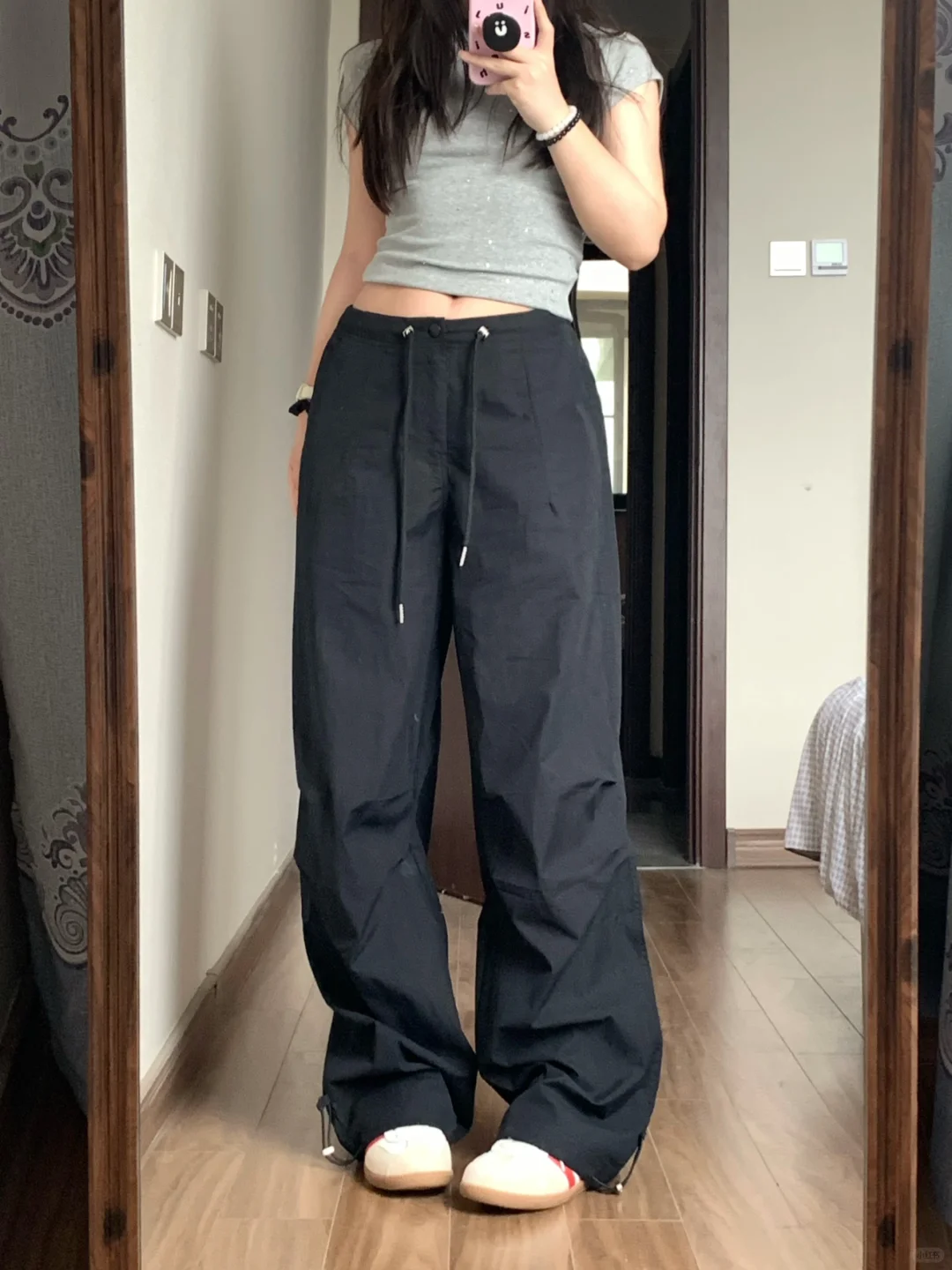158/108微胖梨形！买到超显瘦黑色工装裤！🥰