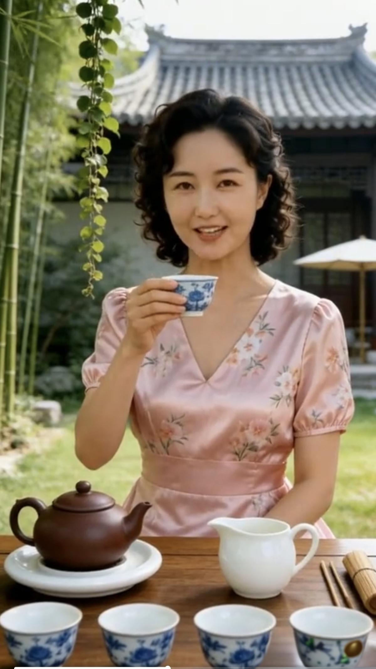 闲来静坐品茗茶，
触景生情思年华。
一沉一浮是茶叶，
…………………………
请你